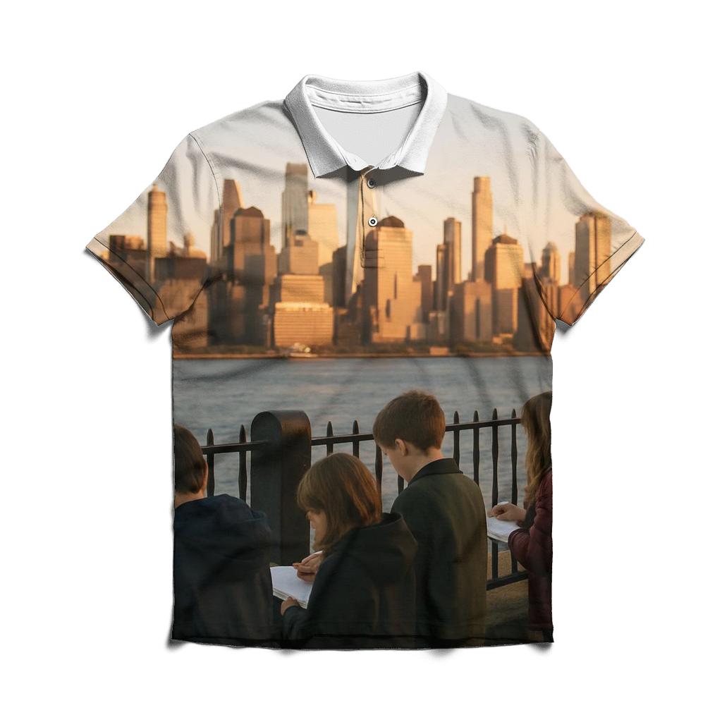 Golden Hour From Brooklyn Heights Promenade With School Group designer slim fit polos