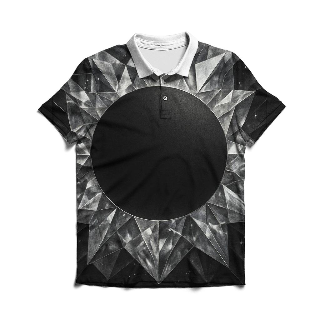 Charcoal Facet Eclipse embroidered polo tops
