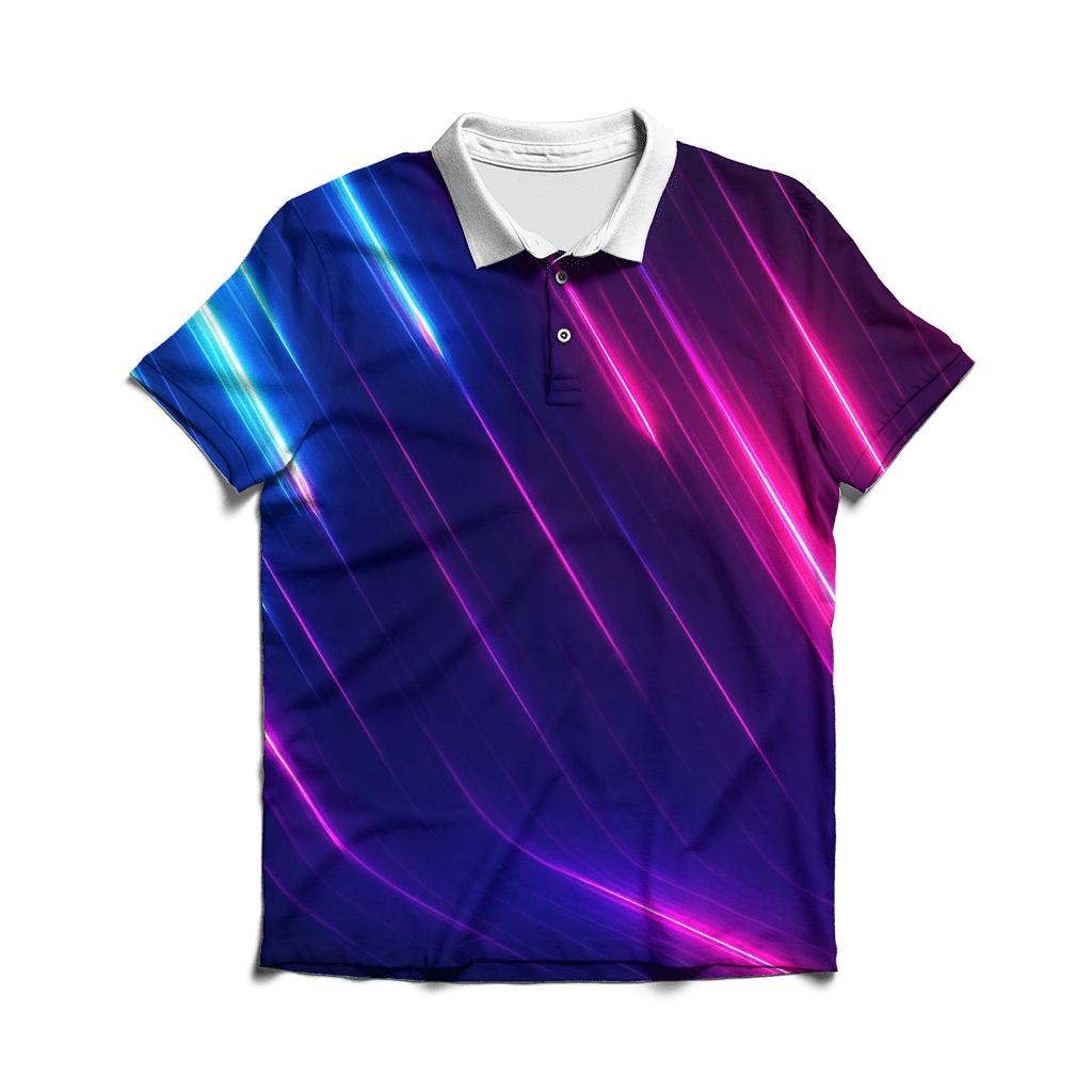 Neon Ion Rainfall personalized polo shirts
