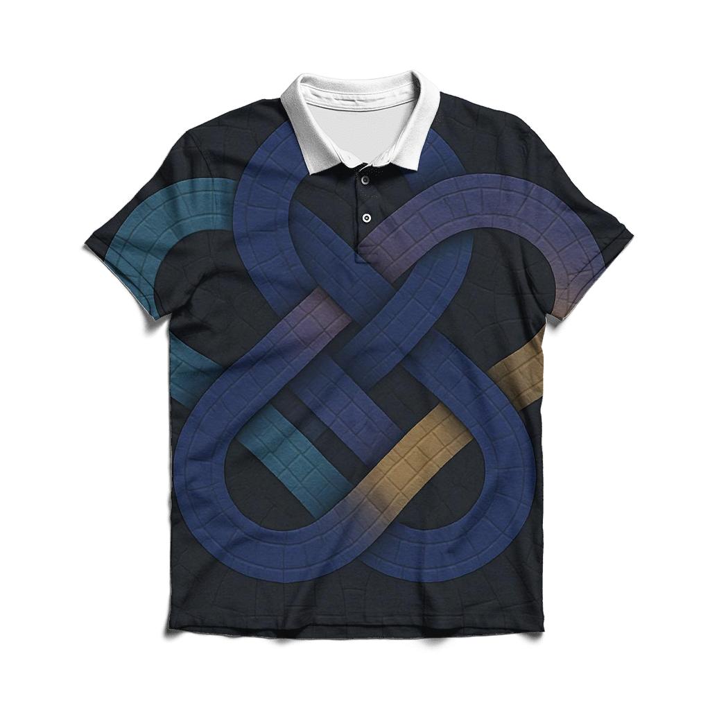 Infinity Weave Mosaic embroidered polo tops