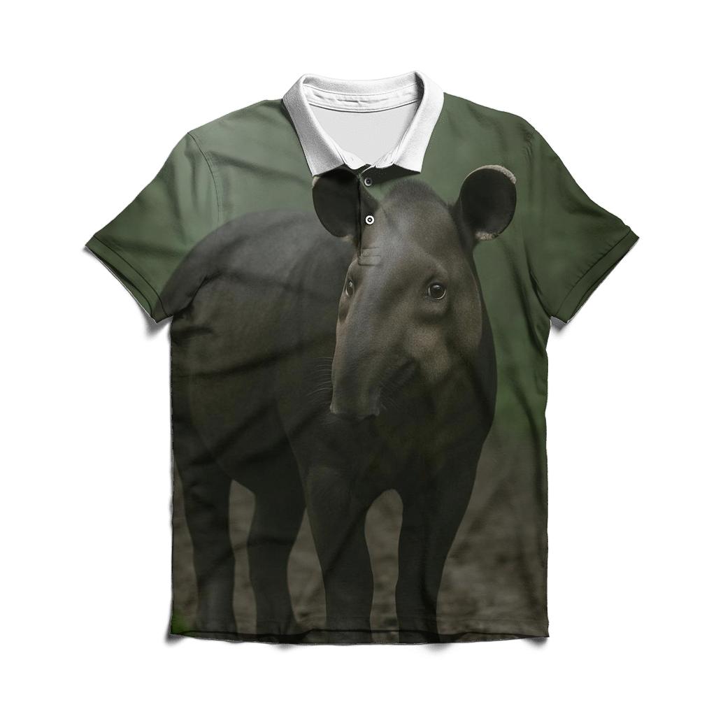 Rainforest Canopy Pause Baird Tapir custom polo shirts