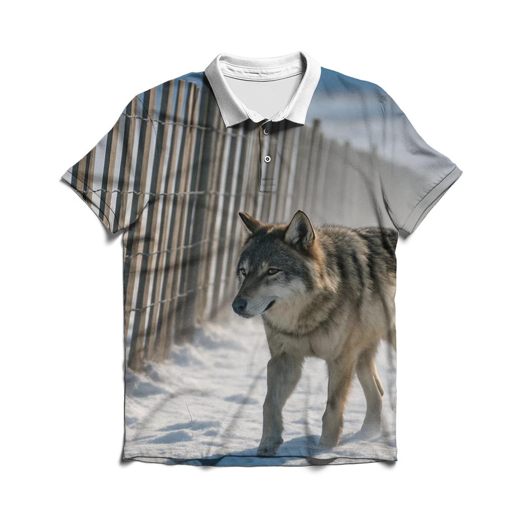 Snow Fence Windbreak Hunt Line custom polo shirts