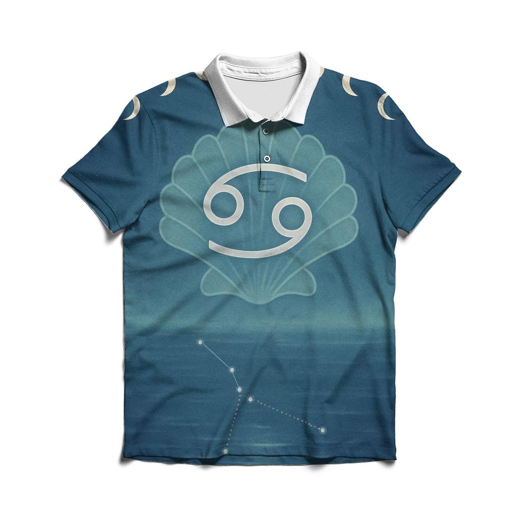 Cancer Moon Shell Constellation Tide designer slim fit polos