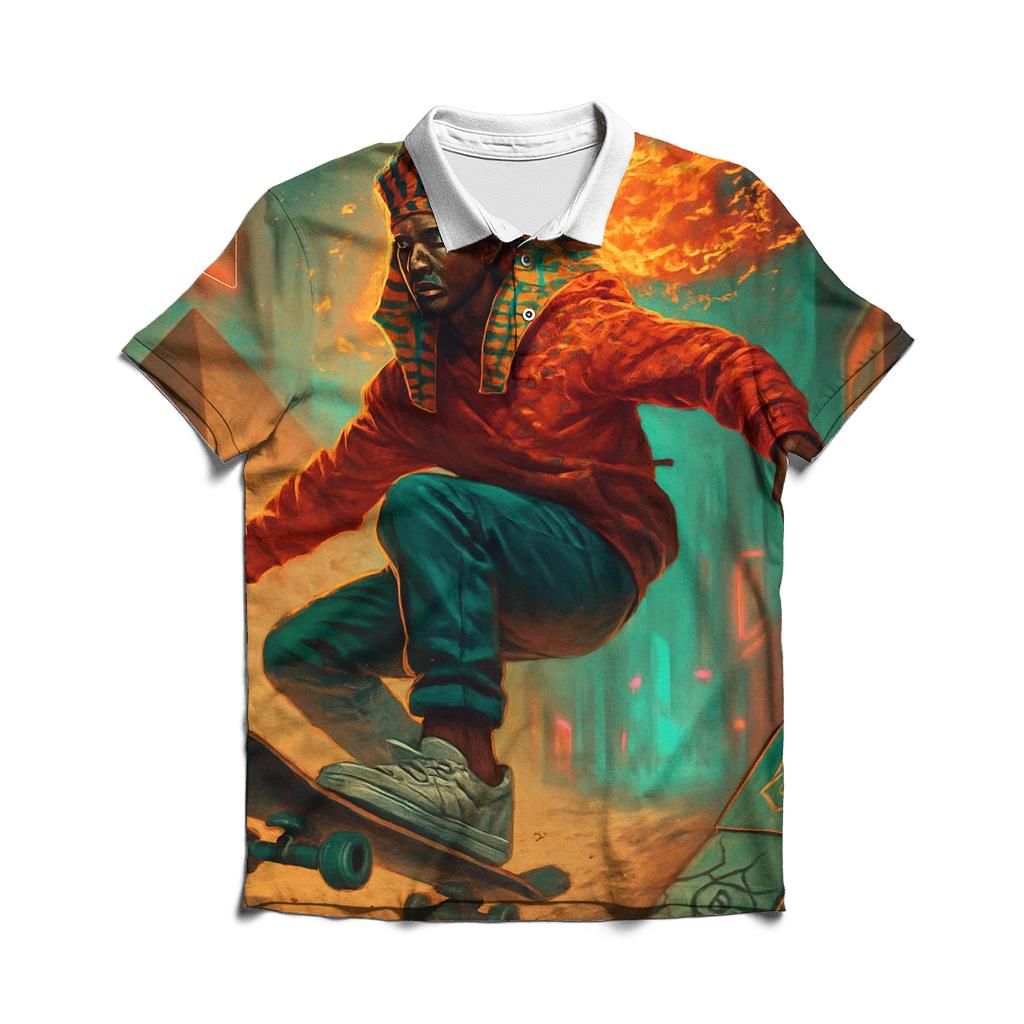 Skateboard Pharaoh Mirage branded logo polo shirts