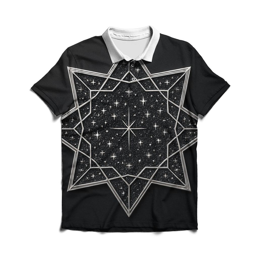 Silver Star Lattice Emblem personalized polo shirts