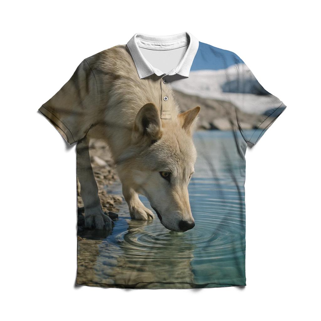 Glacial Moraine Water Sip premium cotton polo shirts