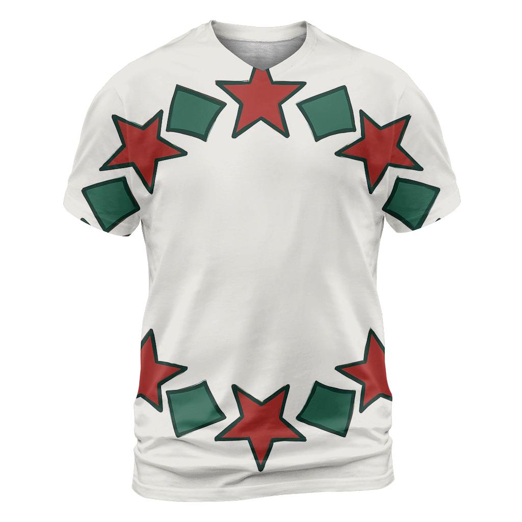 Holly Starburst Wreath Geometry artistic all-over print tops