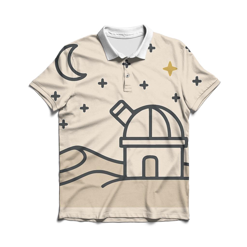 Desert Observatory Minimal Icons custom polo shirts