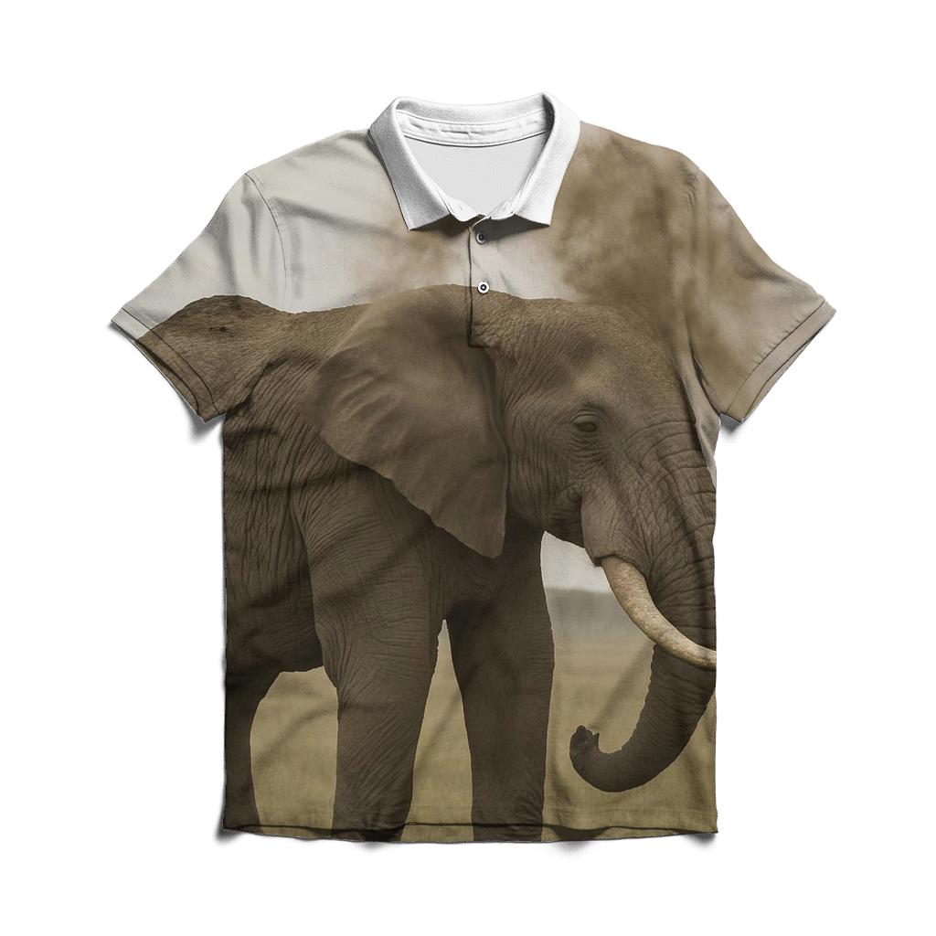 Savanna Dust Bath African Elephant personalized polo shirts