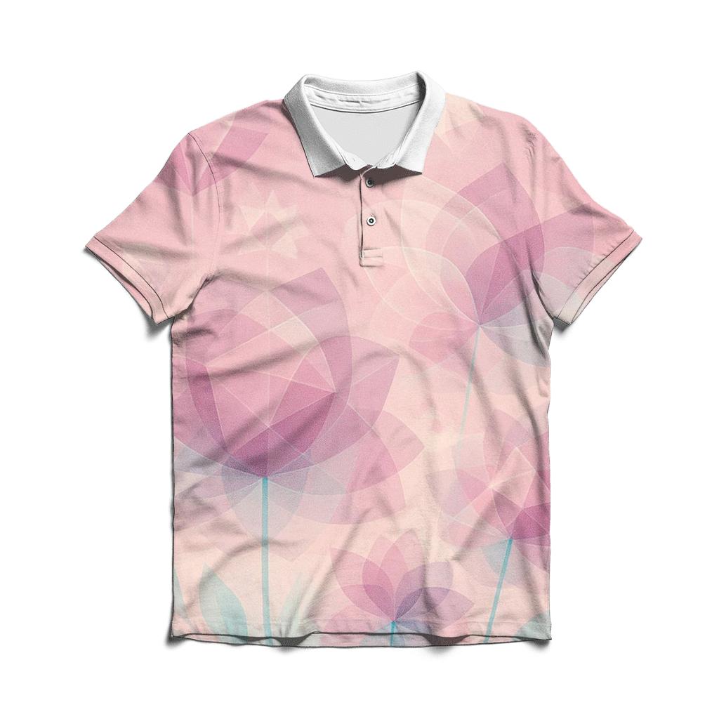 Quantum Garden Geometric Bloom custom polo shirts