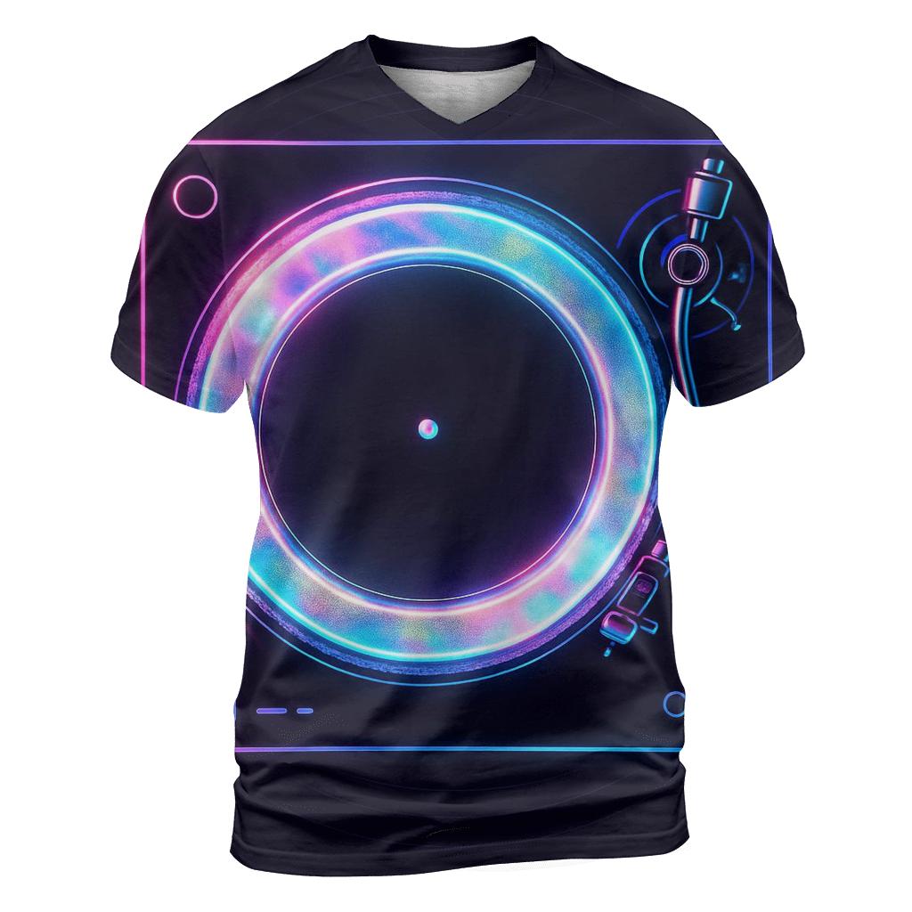 Neon Marquee Turntable creative print fashion shirts