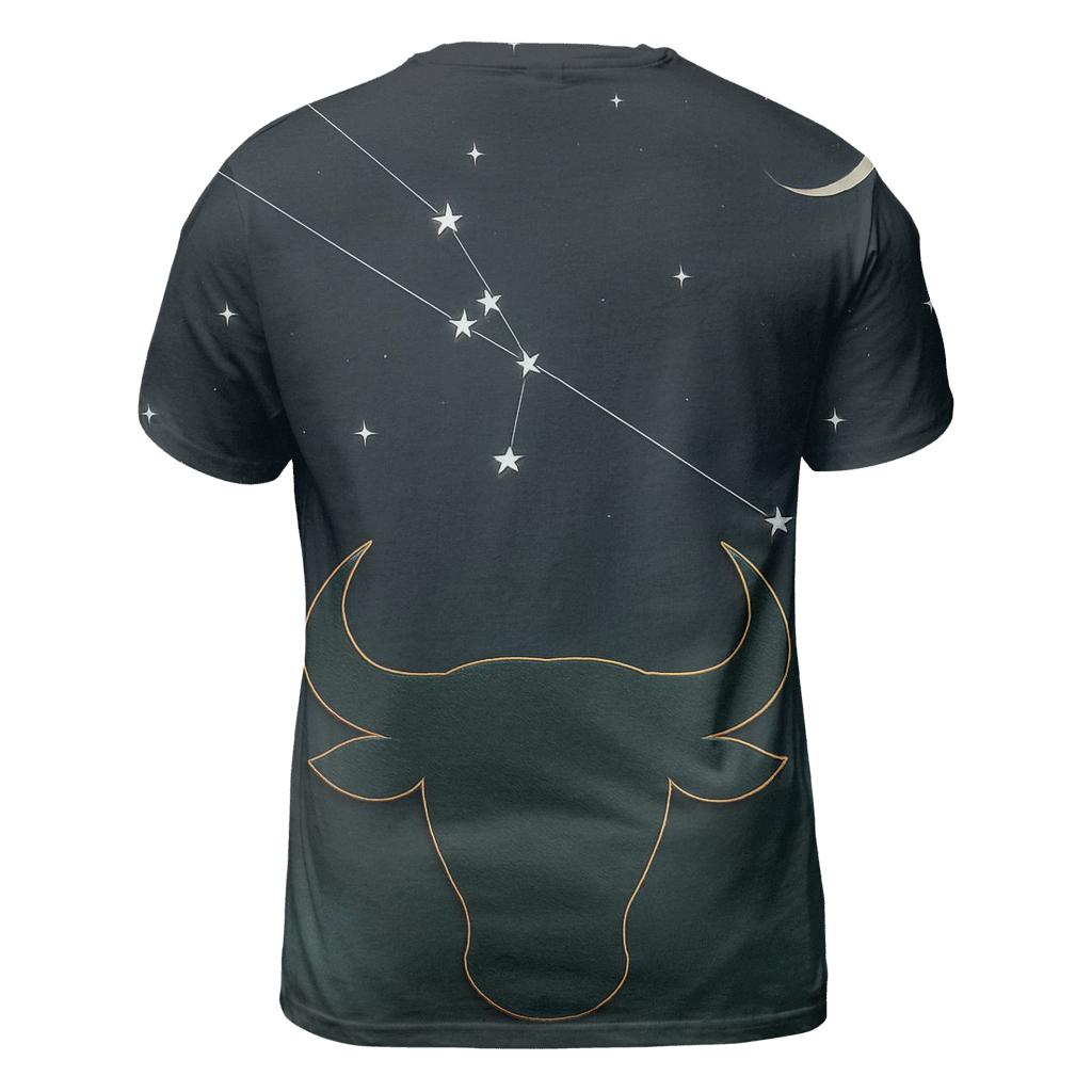 Taurus Constellation With Verdant Bull Sigil artistic all-over print tops