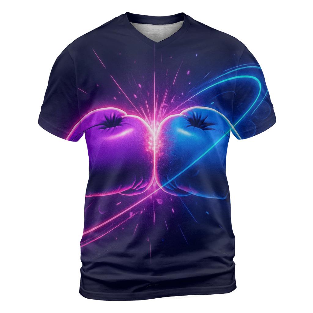 Neon Night Boxing Orbit vibrant all-over design tees