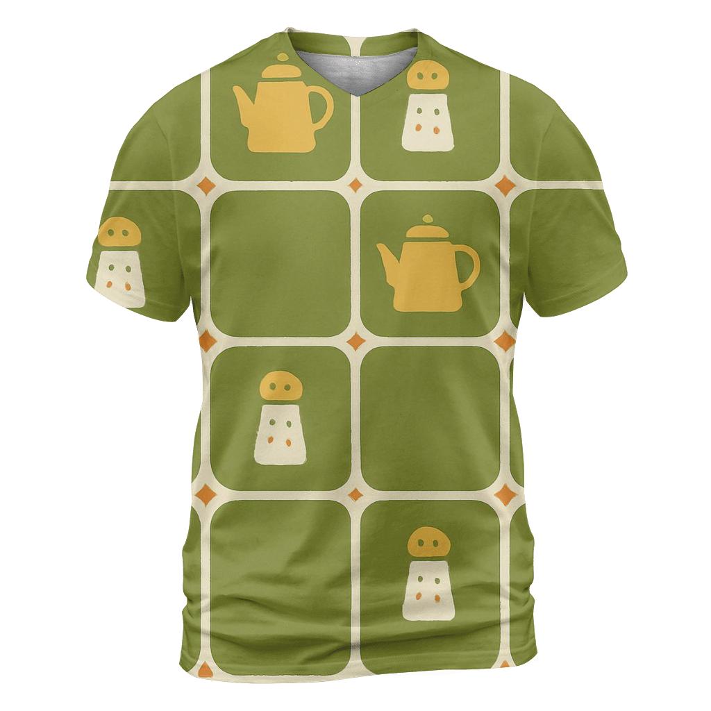 Avocado Kitchen Tile Grid artistic all-over print tops