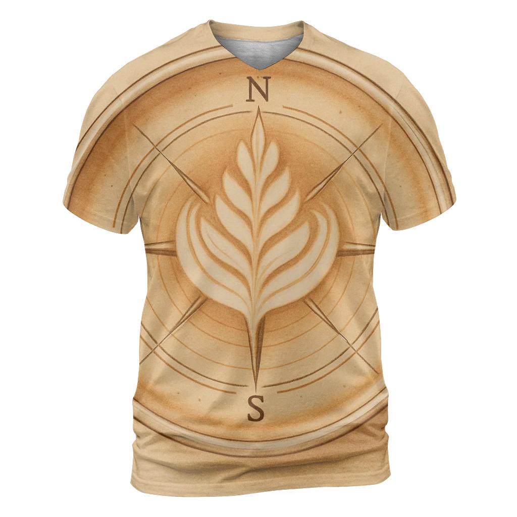 Latte Rosette Compass unique graphic print tees