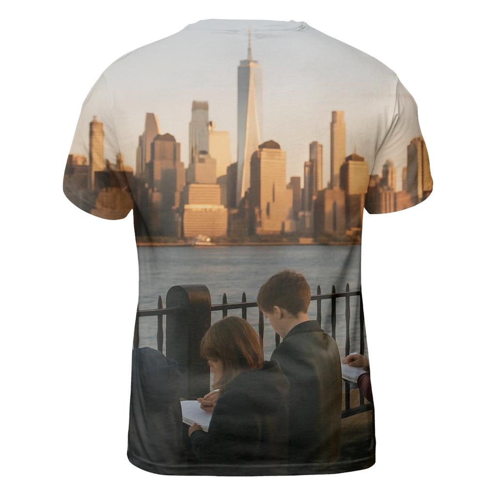 Golden Hour From Brooklyn Heights Promenade With School Group vibrant all-over design tees