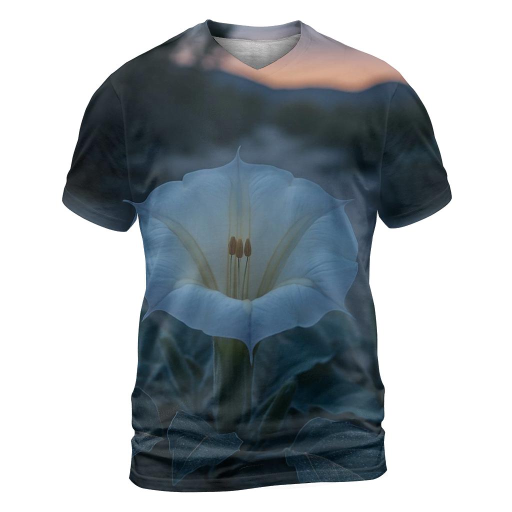 Desert Evening Bloom Of Sacred Datura custom all-over print shirts