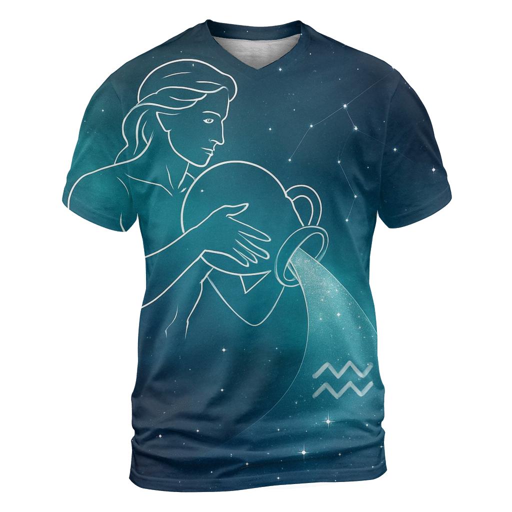 Aquarius Water Bearer Nebula Pour trendy printed shirt styles