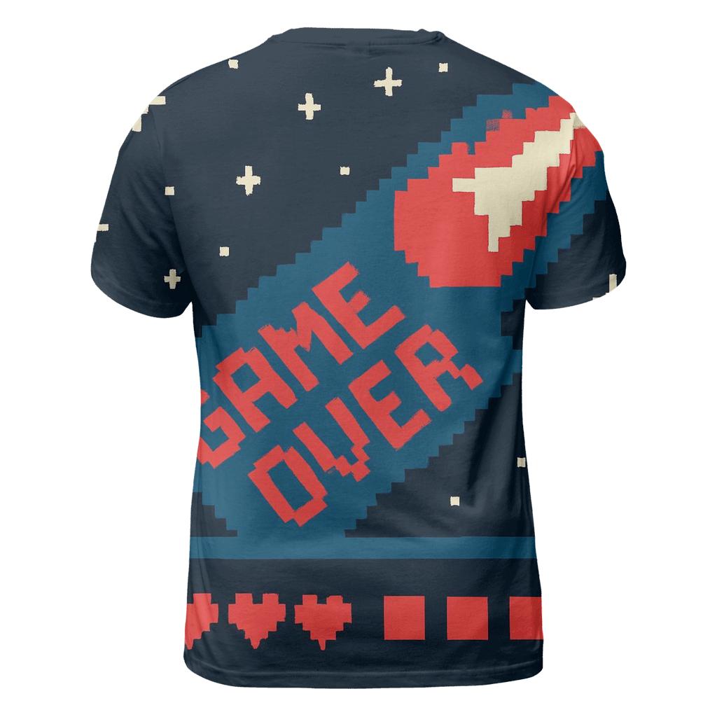 Pixel Comet Game Over Sky artistic all-over print tops