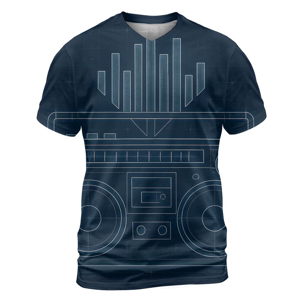 Boombox Blueprint Burst designer pattern shirts