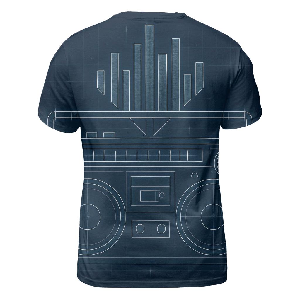 Boombox Blueprint Burst designer pattern shirts