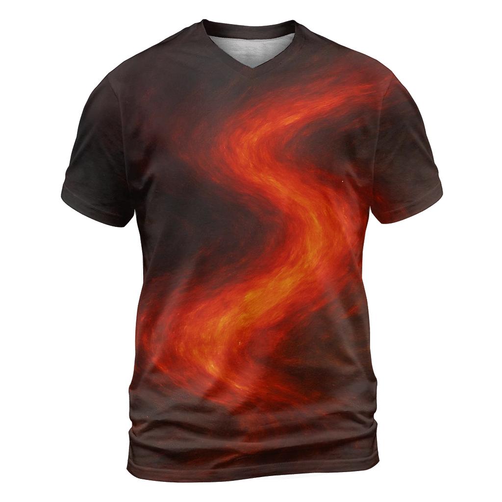 Volcanic Ember Current vibrant all-over design tees