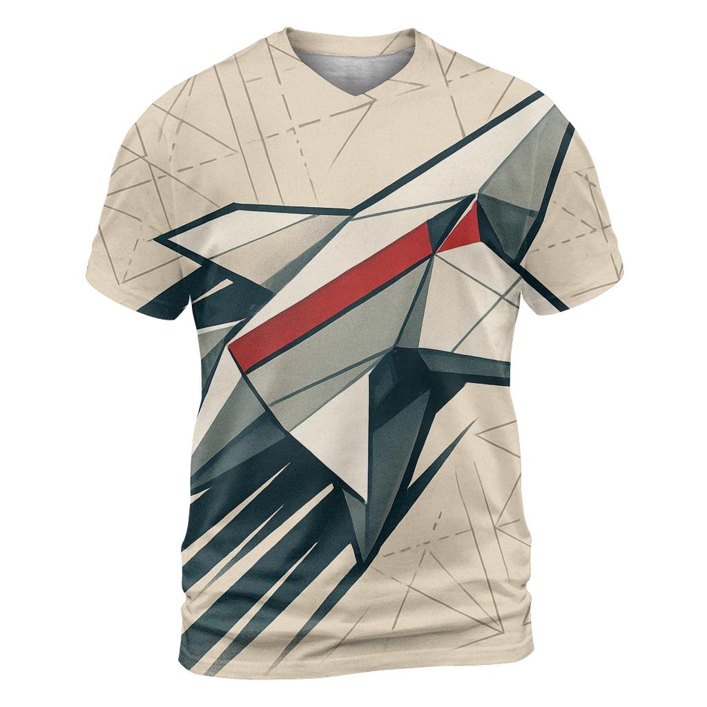 Kinetic Origami Starship artistic all-over print tops
