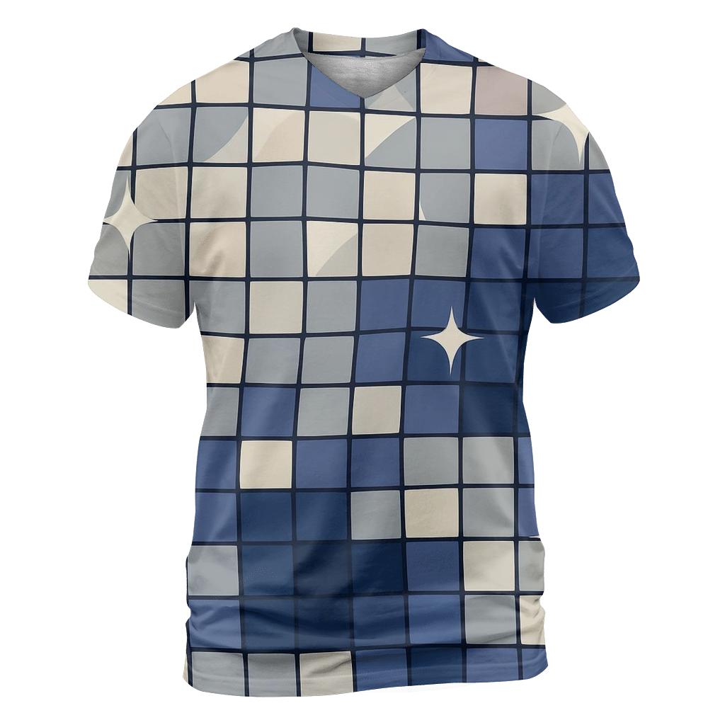 Creamy Disco Mirror Squares statement graphic shirts