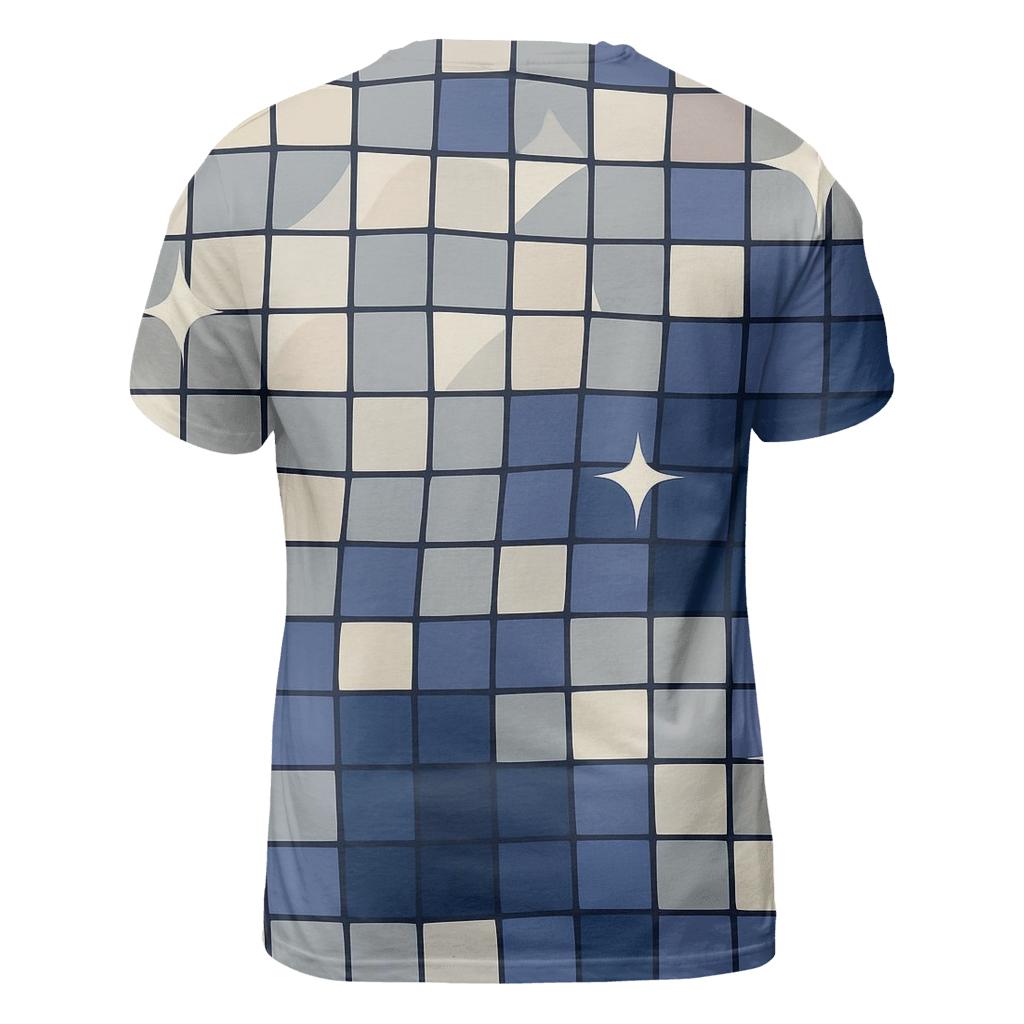 Creamy Disco Mirror Squares statement graphic shirts