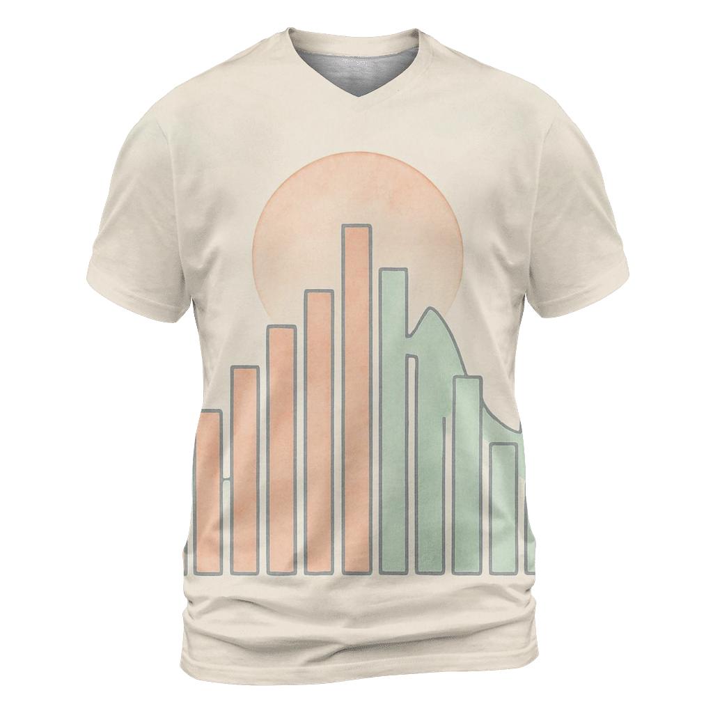 Equalizer Mountain Silhouette vibrant all-over design tees