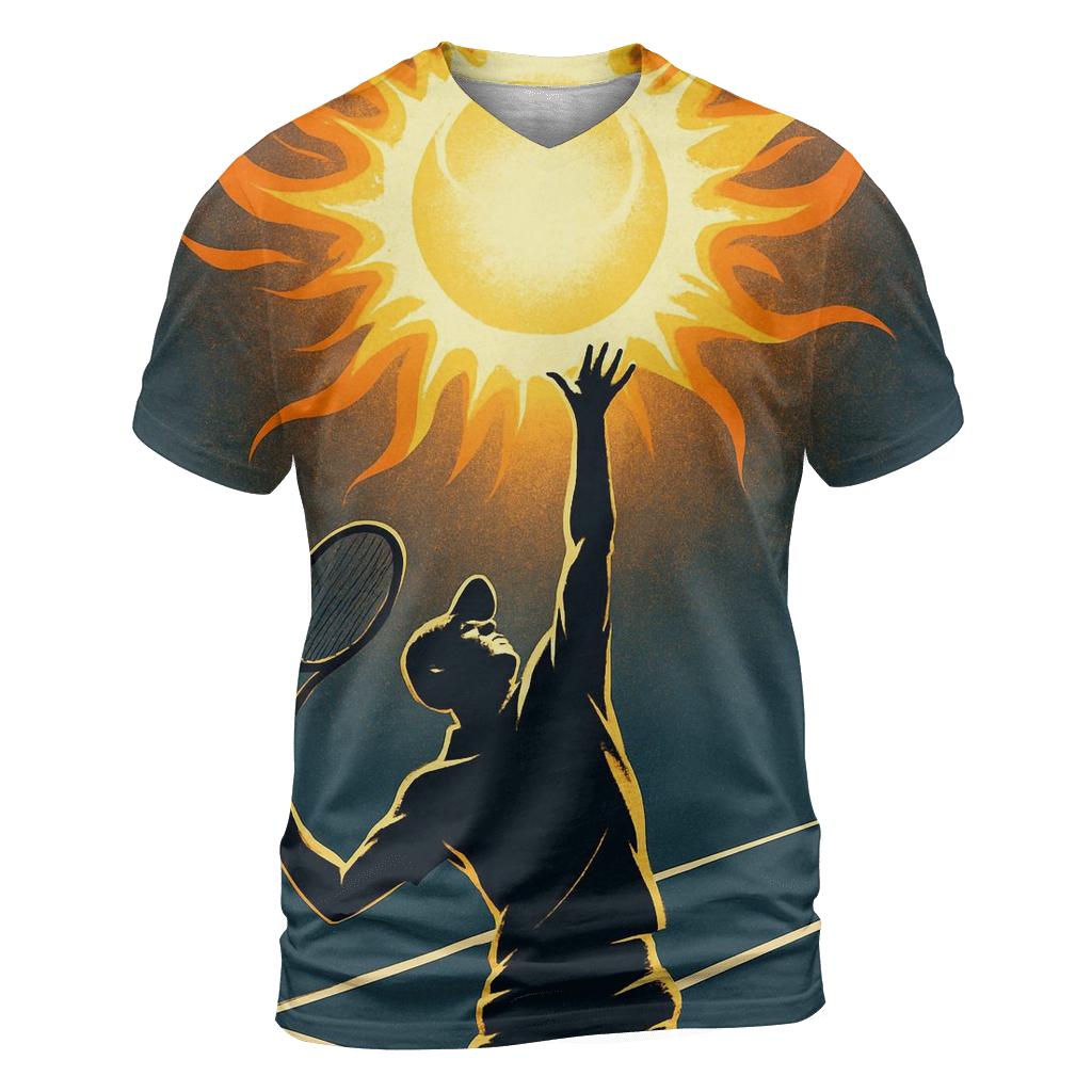 Tennis Serve Solar Flare artistic all-over print tops