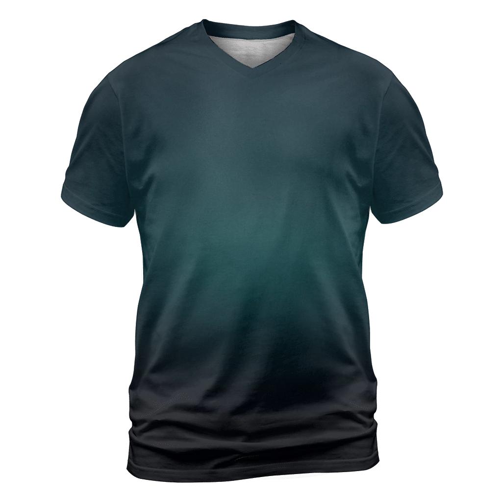 Obsidian Teal Depth Fade statement graphic shirts
