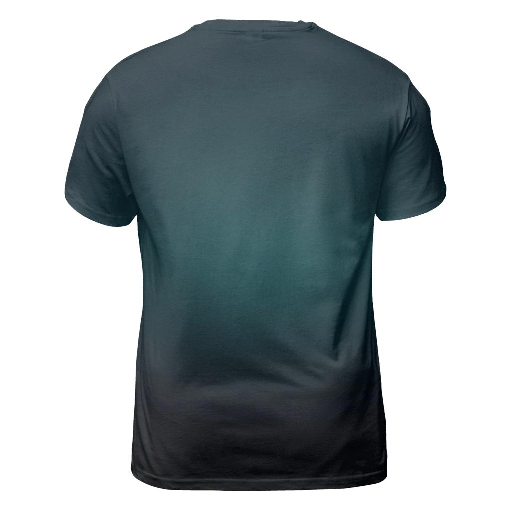 Obsidian Teal Depth Fade statement graphic shirts