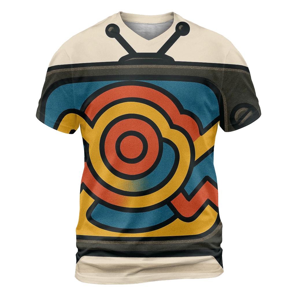 Retro TV Signal Bloom custom all-over print shirts