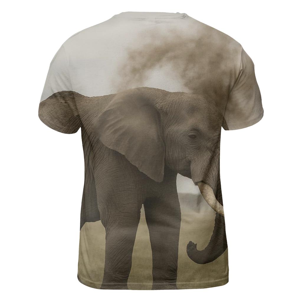 Savanna Dust Bath African Elephant artistic all-over print tops