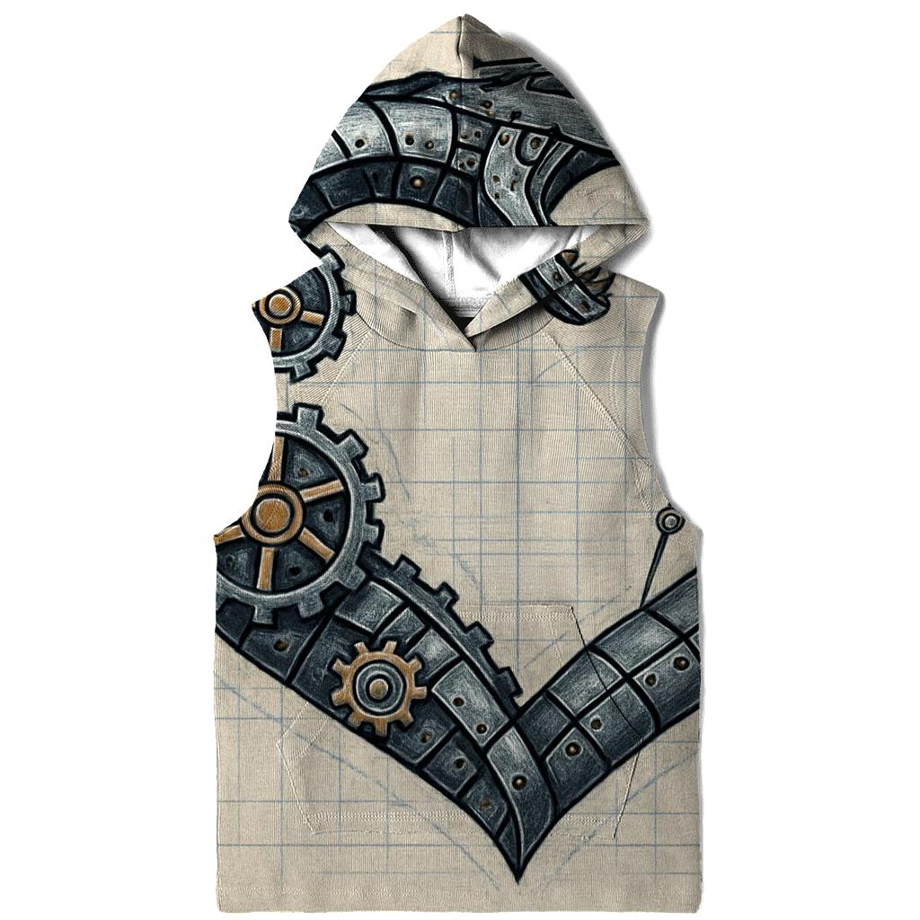 Clockwork Ouroboros Blueprint Heart zip-up hoodies