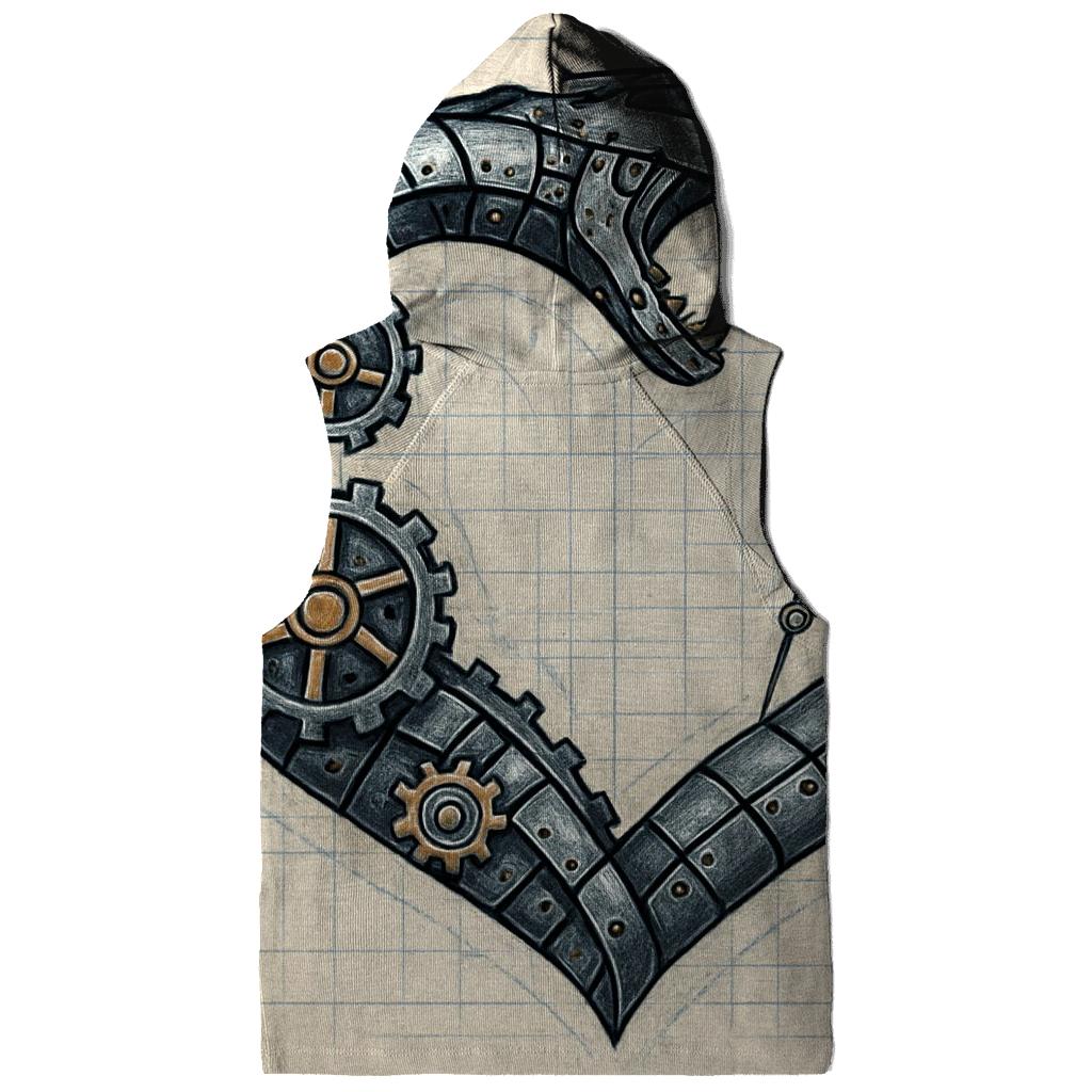Clockwork Ouroboros Blueprint Heart zip-up hoodies