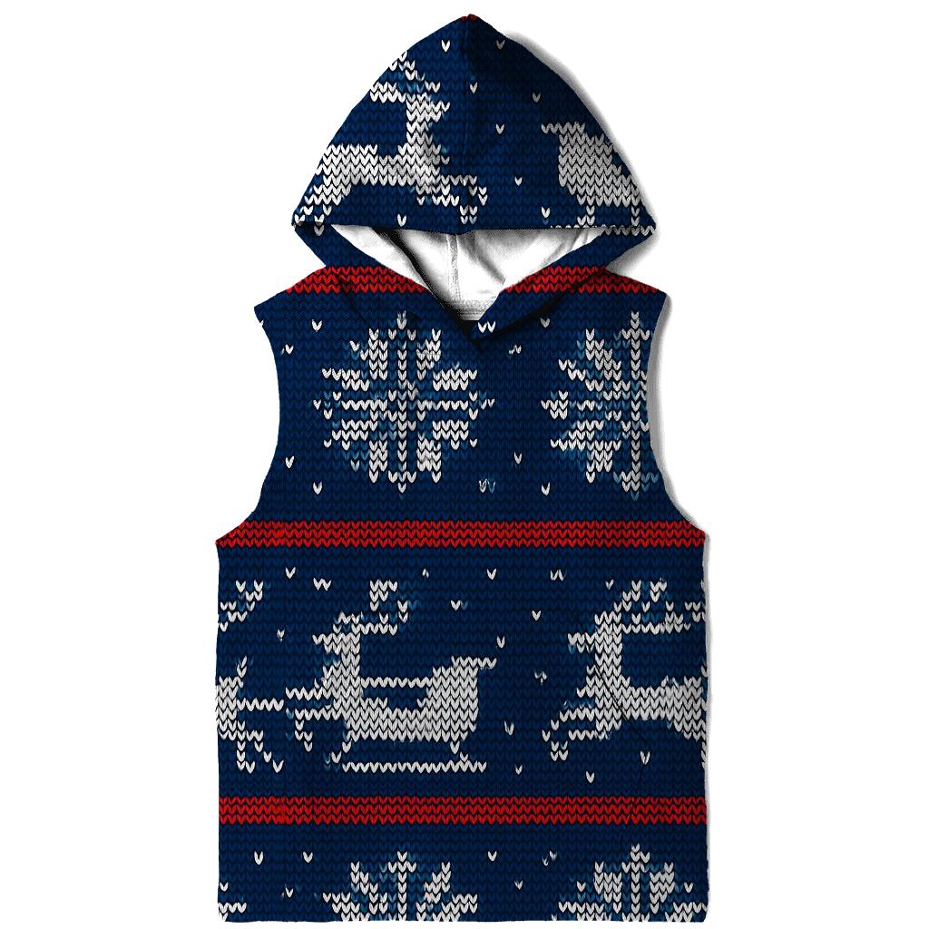 Santa Sleigh Constellation Stripe Design embroidered hoodies