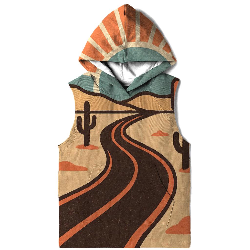 Desert Road Trip Sunburst Map heavyweight hoodies