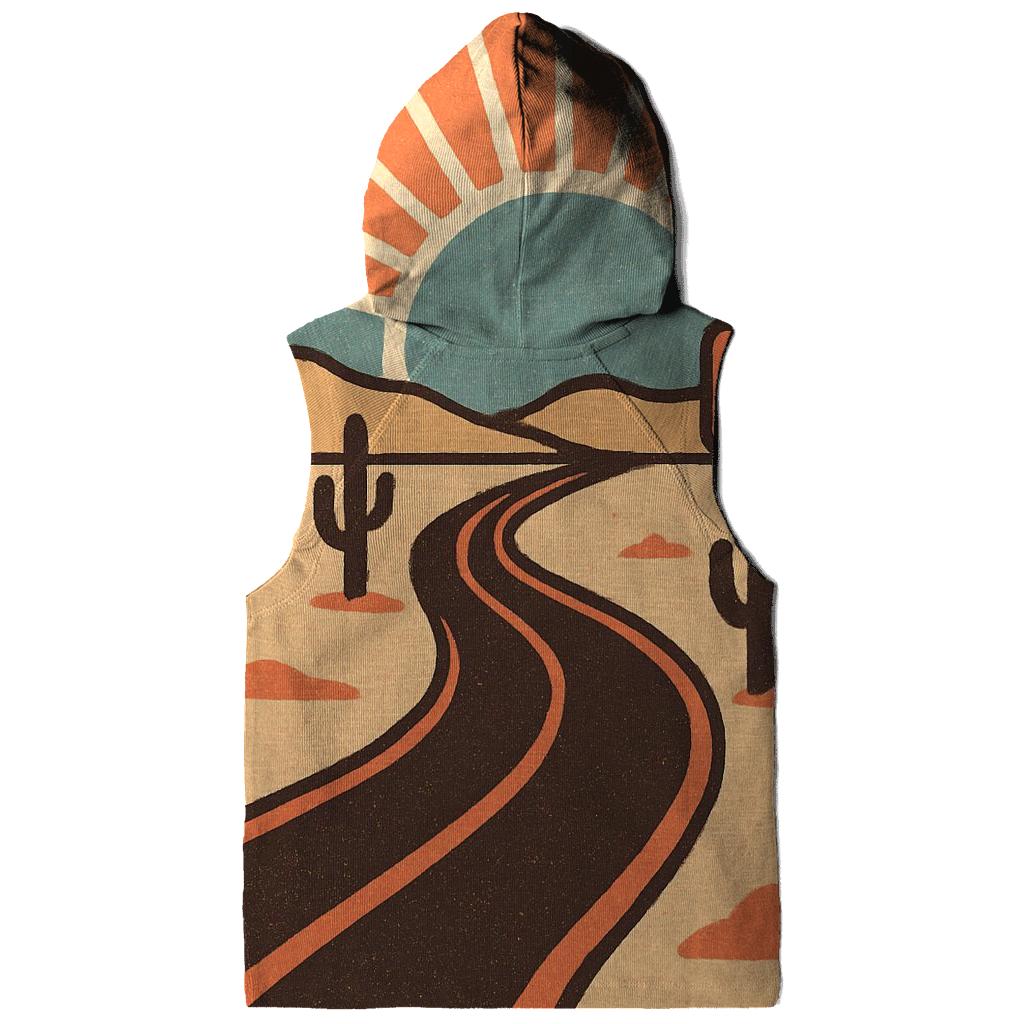Desert Road Trip Sunburst Map heavyweight hoodies