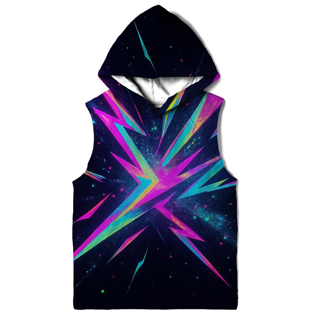 Neon Prism Thunderburst printed hoodies