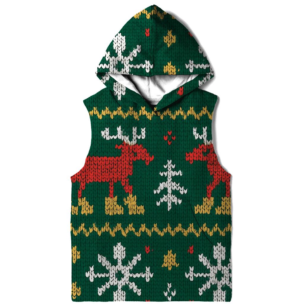 Reindeer Moon Boot Fair Isle Design lightweight hoodies