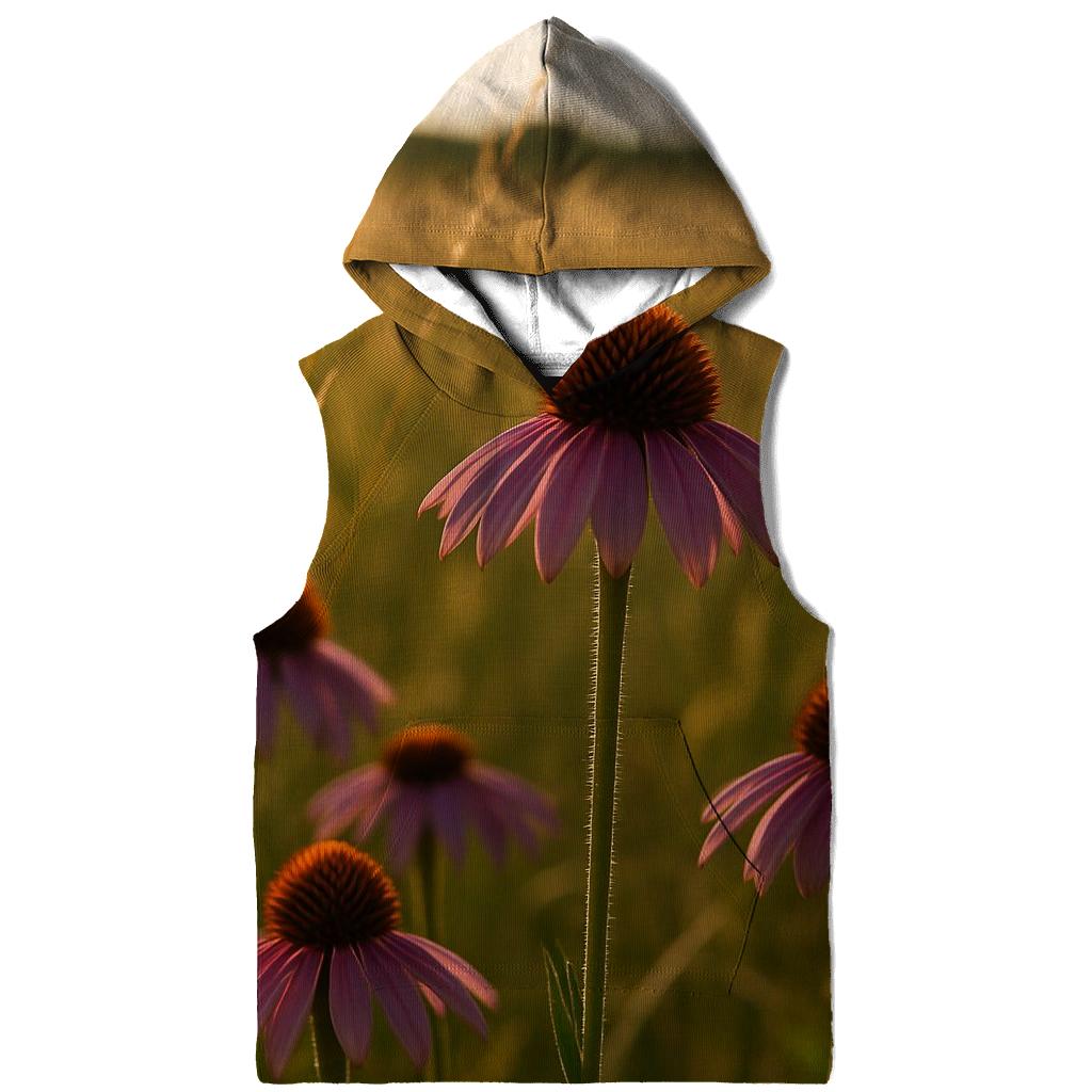 Wild Prairie Coneflower And Pollinator Path Blur premium hoodies