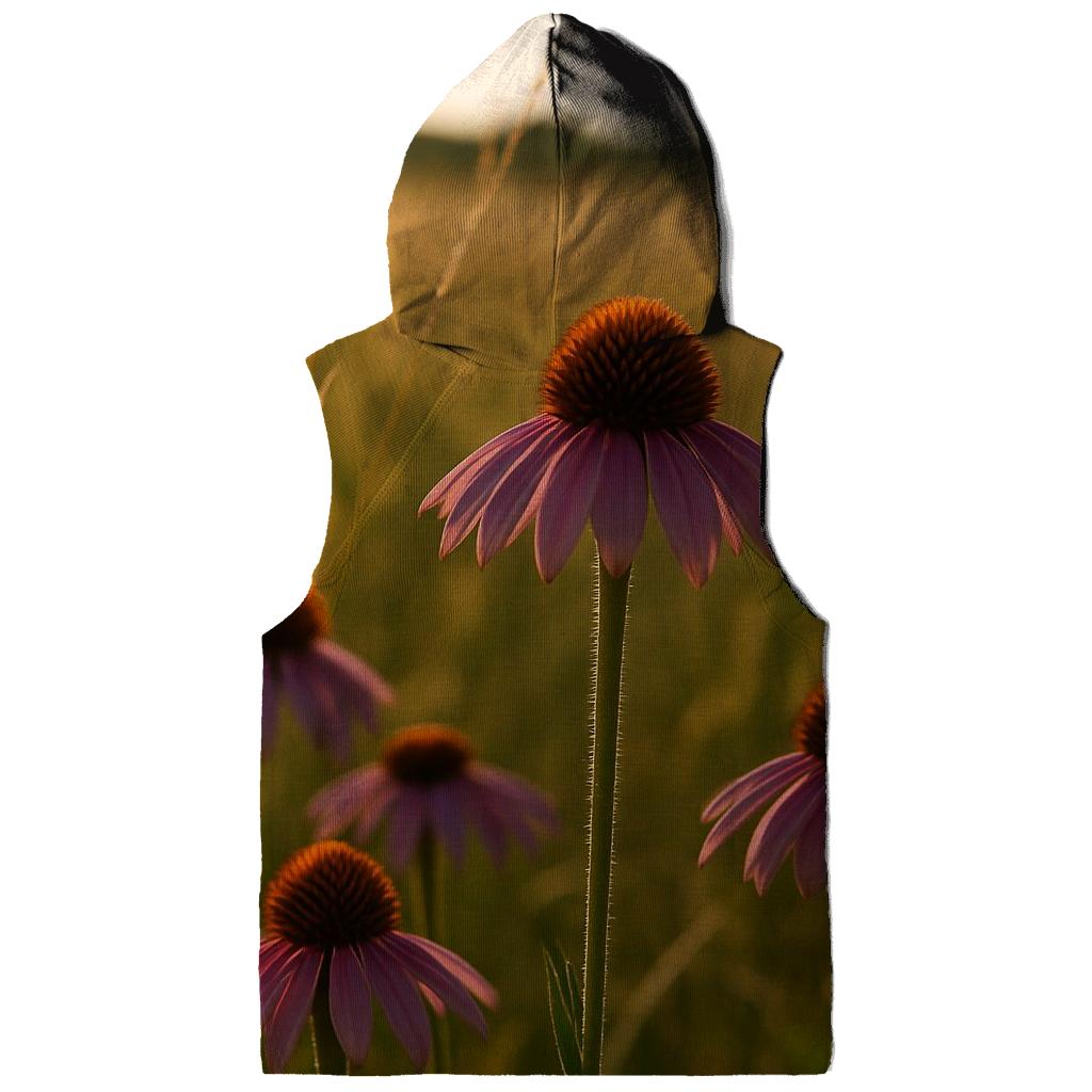 Wild Prairie Coneflower And Pollinator Path Blur premium hoodies
