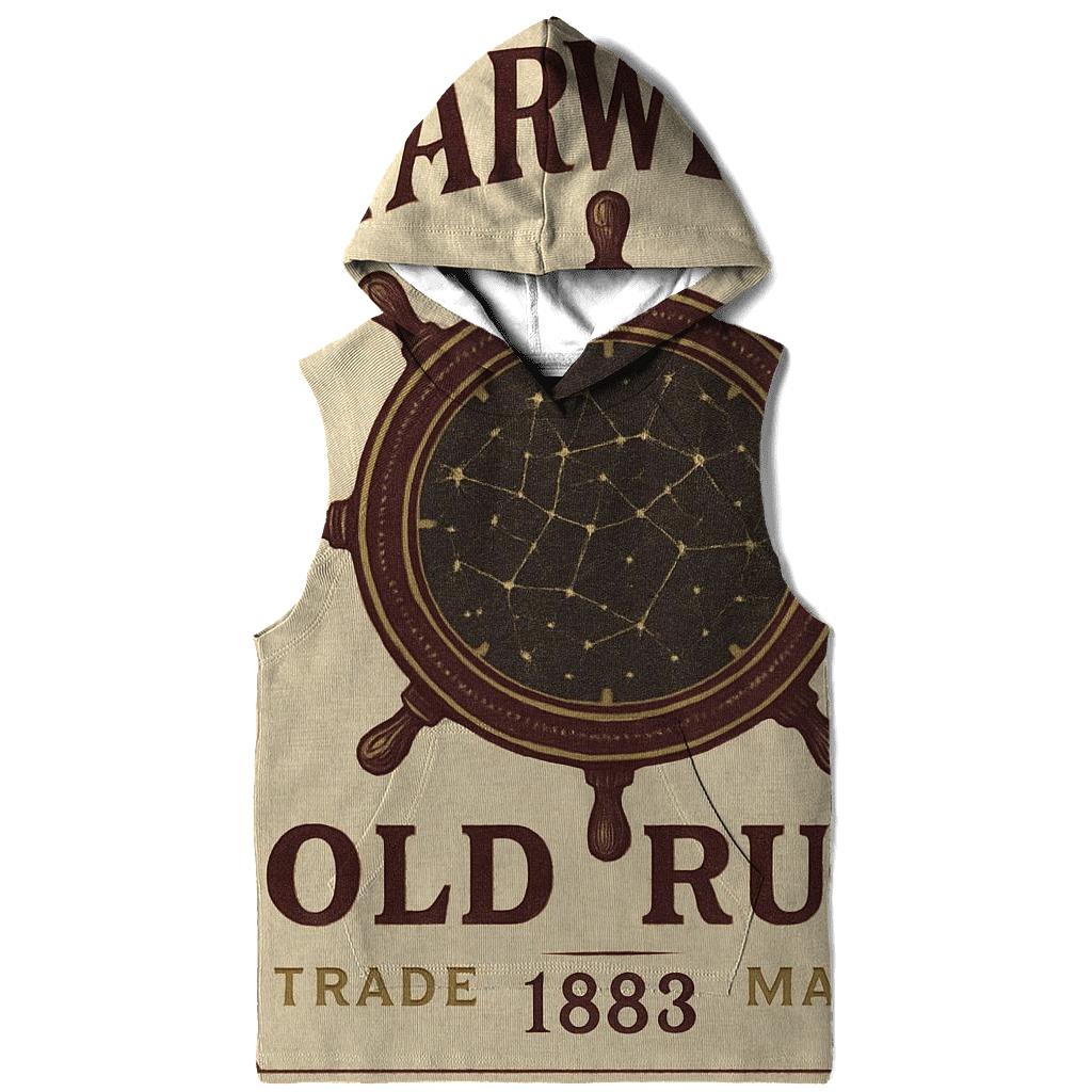 Vintage Maritime Constellation Label heavyweight hoodies