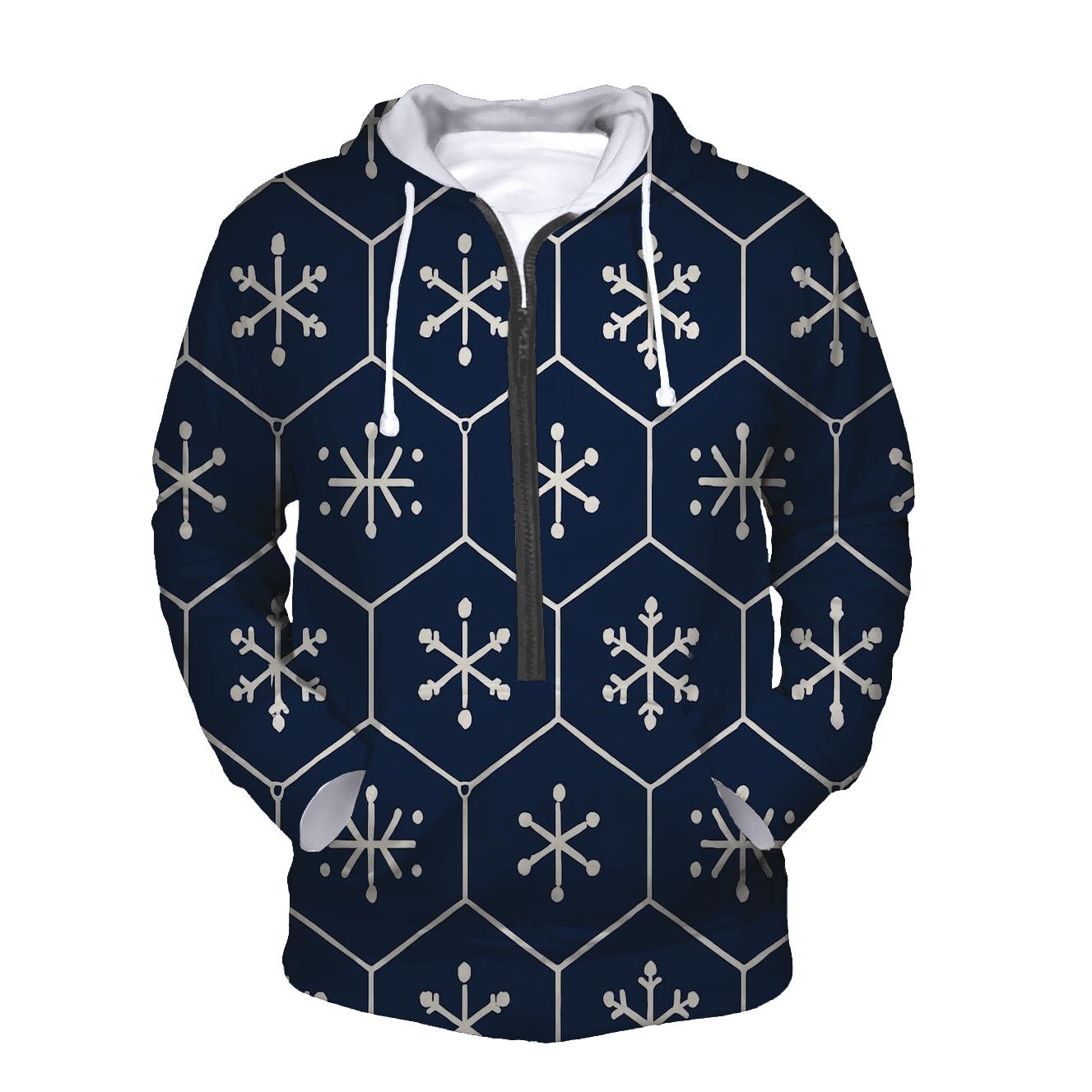 Snowflake Lattice Night Sky Tiles custom hoodies