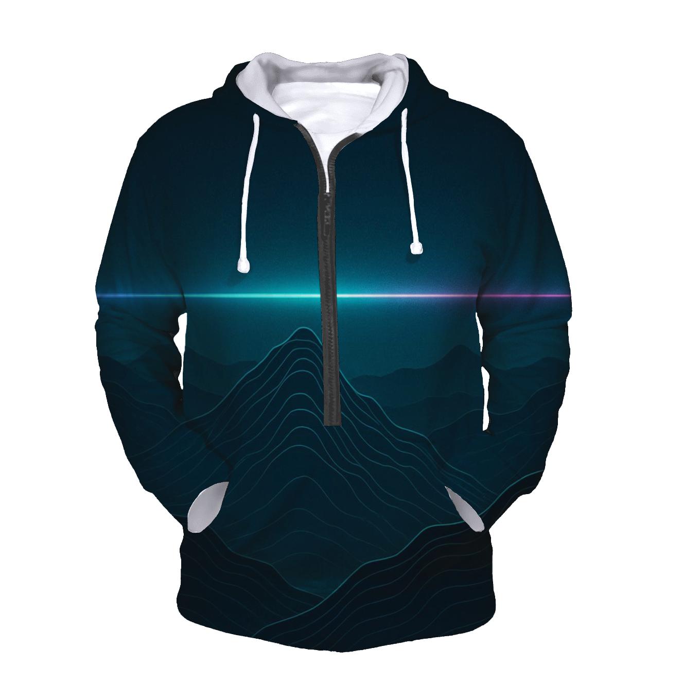 Topographic Hologram Horizon designer hoodies