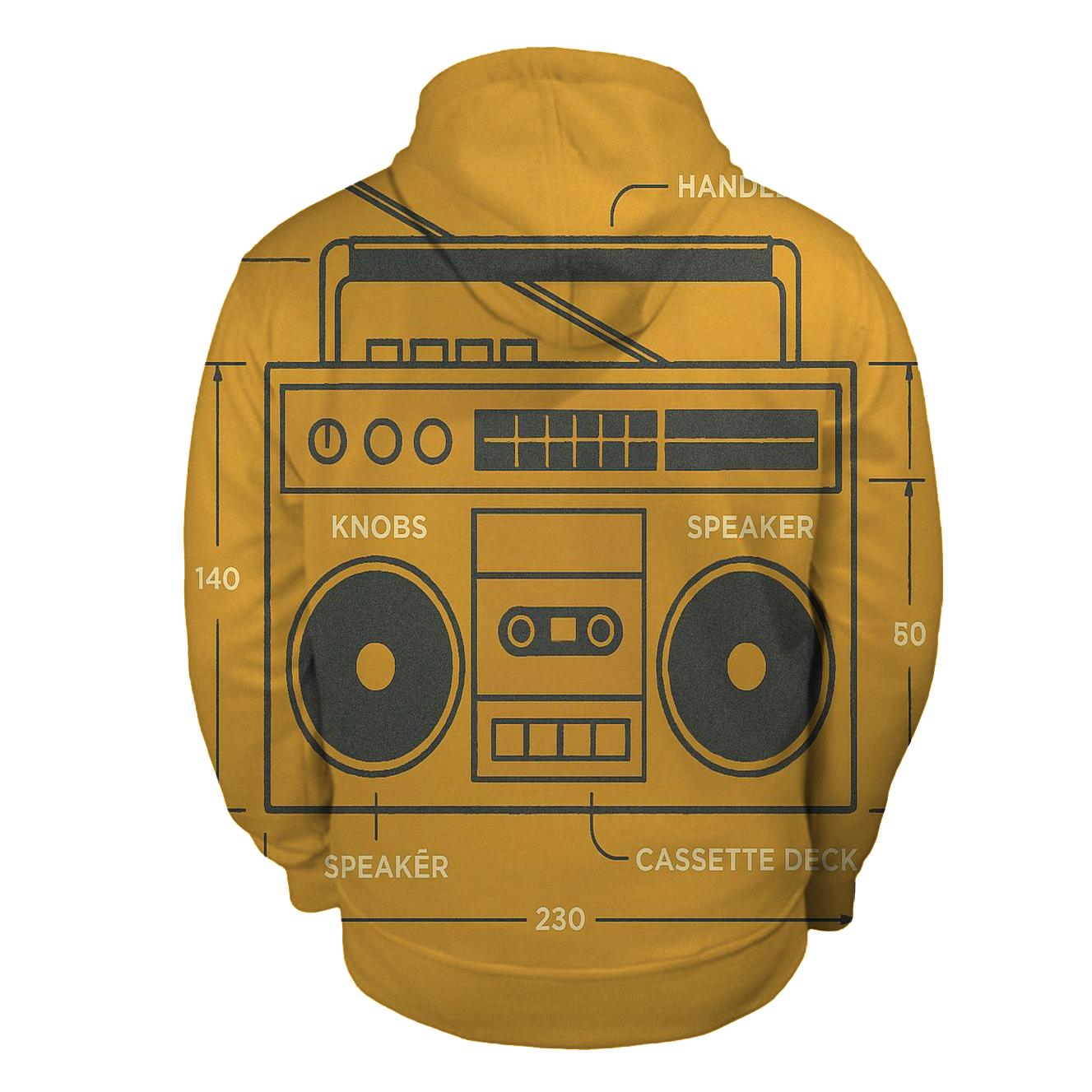 Mustard Boombox Blueprint hoodie designs