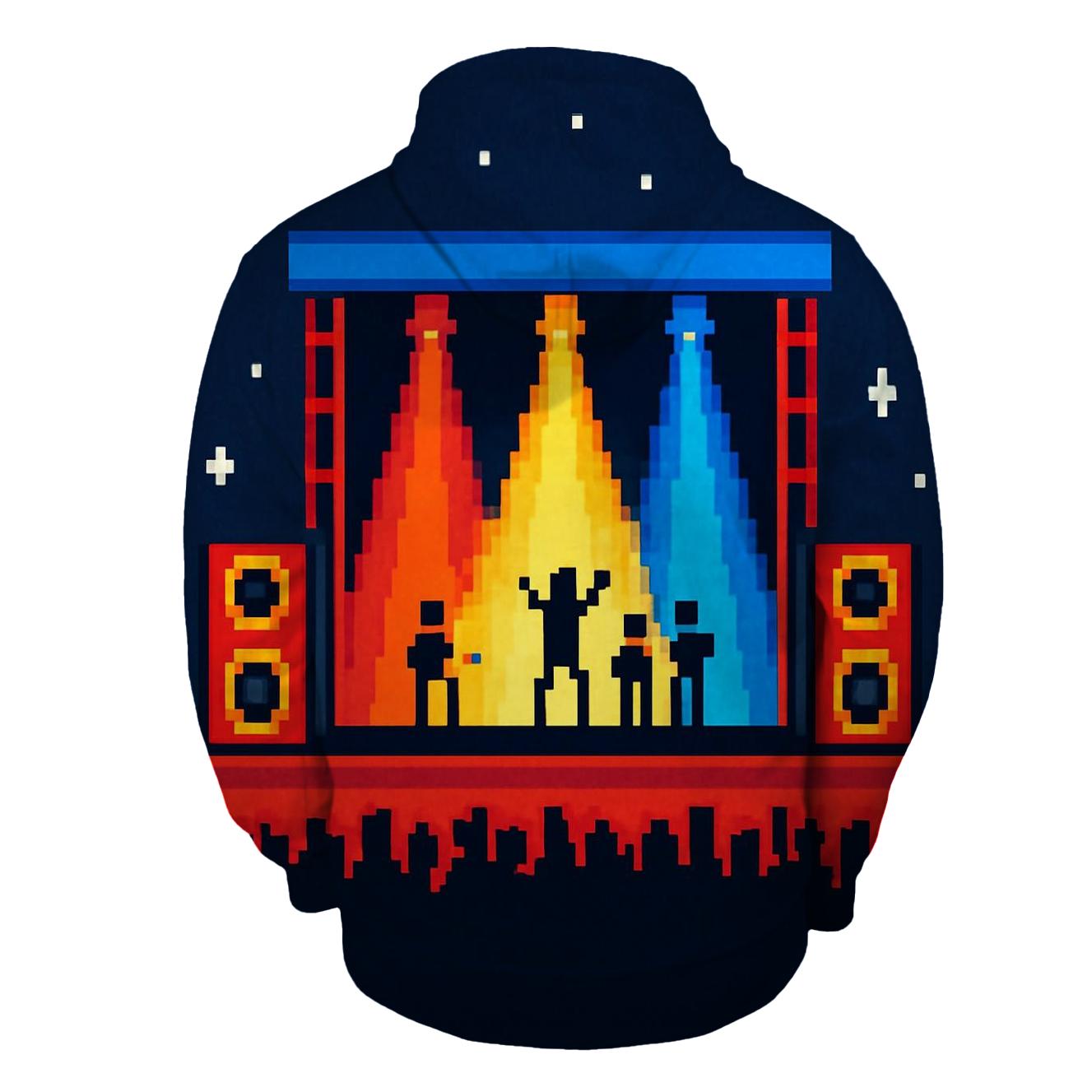 Pixel Pop Stage Panorama graphic hoodies