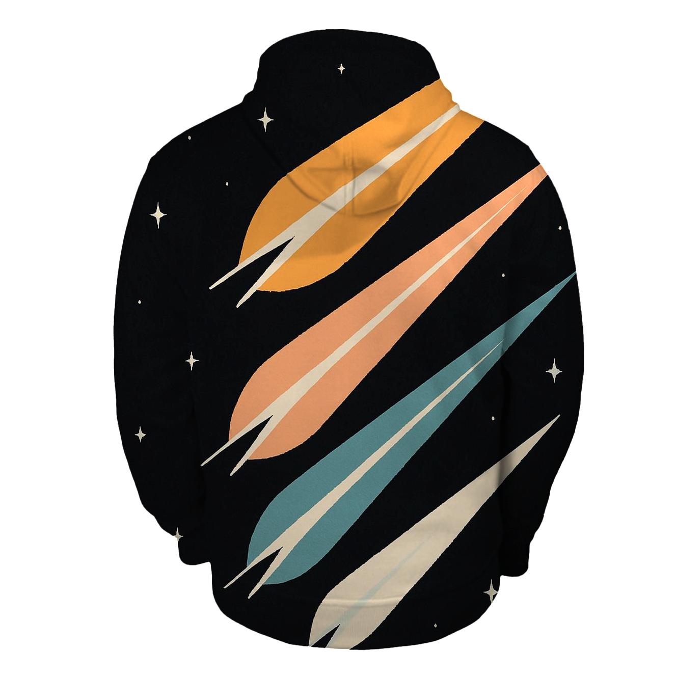 Comet Trail Fan Overprint lightweight hoodies